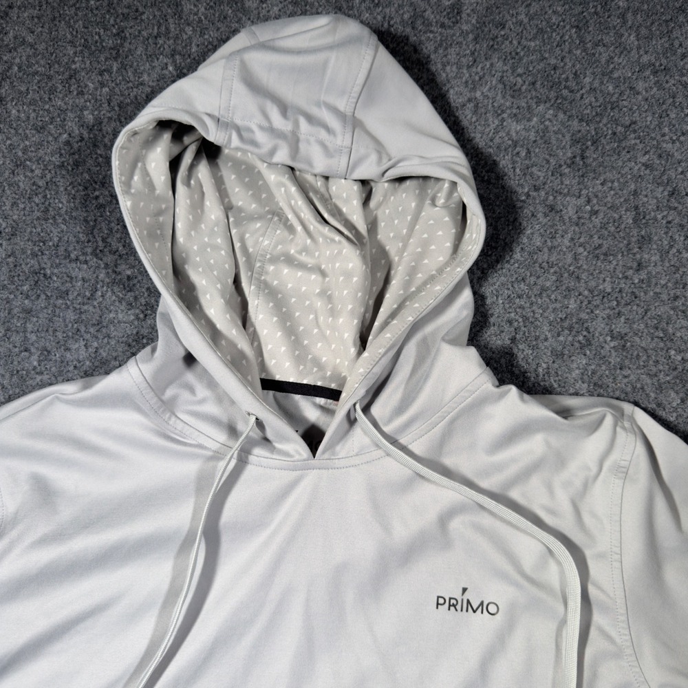Primo Golf Performance Hoodie Mens Medium Light Gray Lightweight Activewear